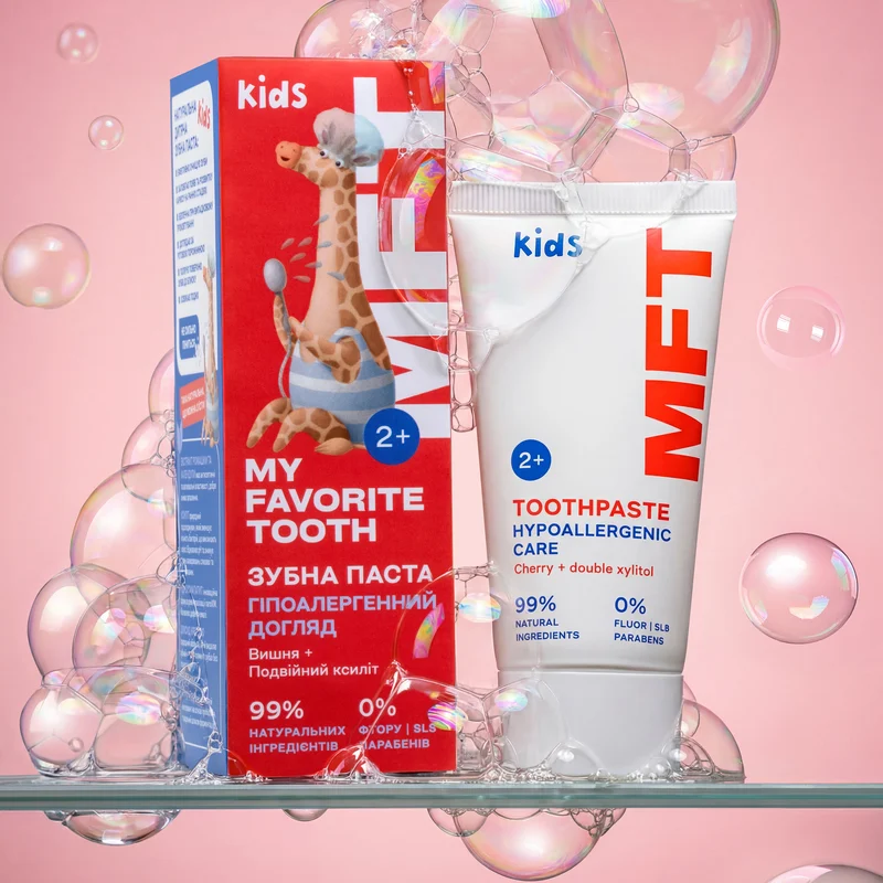 MFT Kids 2+ cherry toothpaste with double xylitol
